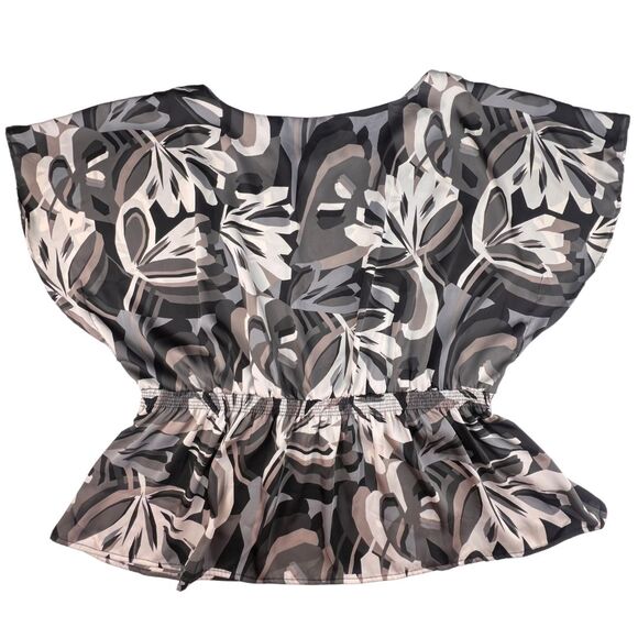 Apostrophe Top 24 Abstract Flowy Artsy Design Dolman Sleeve Boho Chic Blouse - Picture 6 of 10